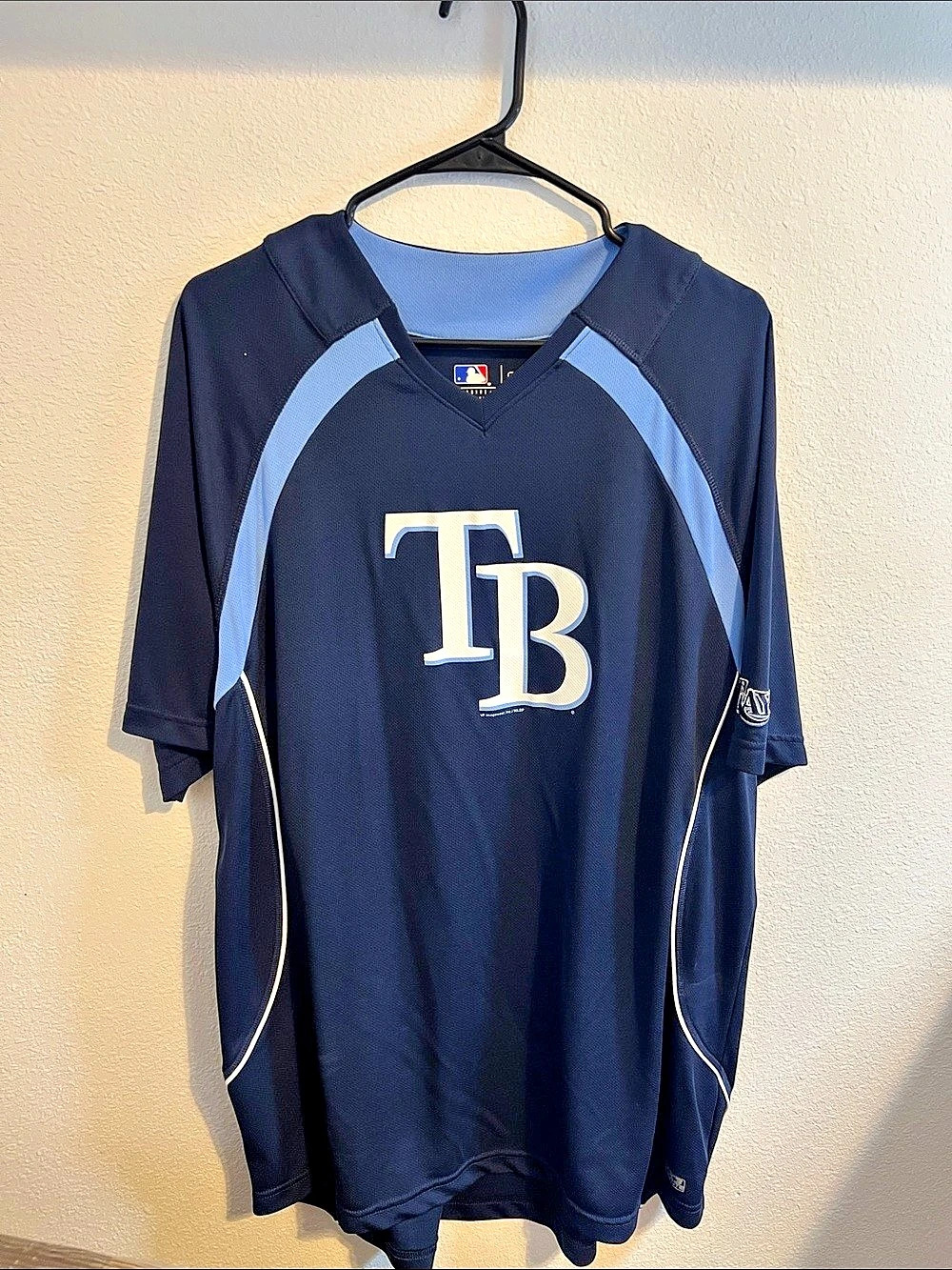 MLB Tampa Bay rays Men's Baseball Jersey Shirt Blue Size 2XL Like New